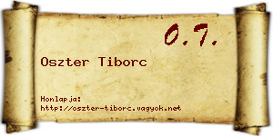 Oszter Tiborc névjegykártya